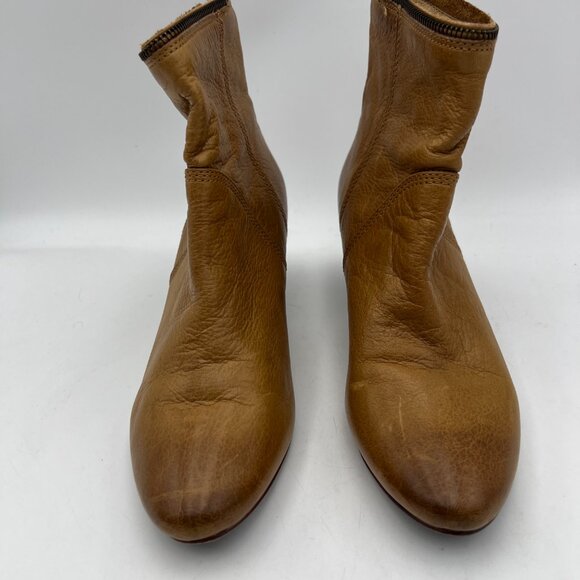 Frye Steffi Zip Short Camel 3477467 Leather Bootie Size 9 - Picture 5 of 12